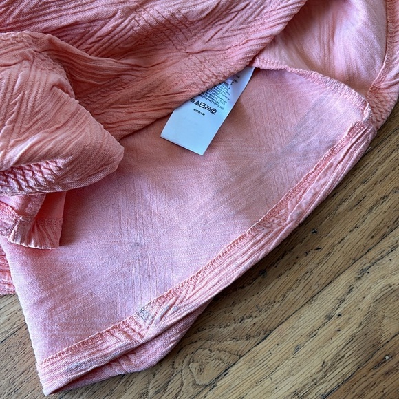 Free People Violet Grapefruit Texture Square Neck Balloon Sleeve Mini Dress Med - Picture 15 of 16